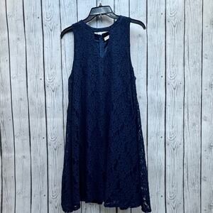 Altar’d State Navy Blue Boho Lace Dress Size Medium